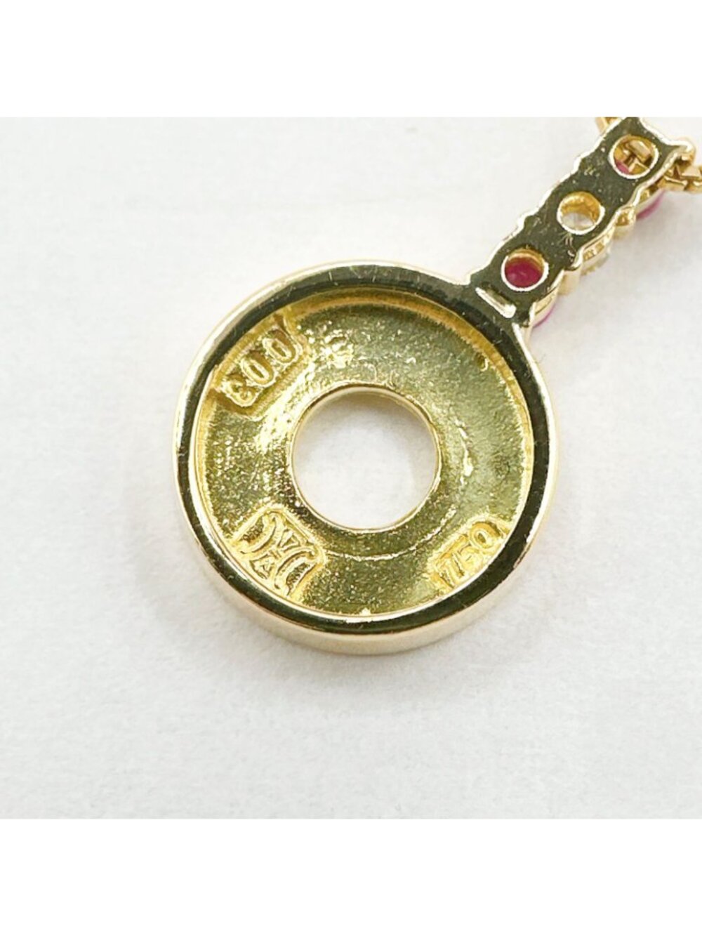 Celine Ruby Diamond Yellow Gold Necklace 42 cm - Picture 3 of 6